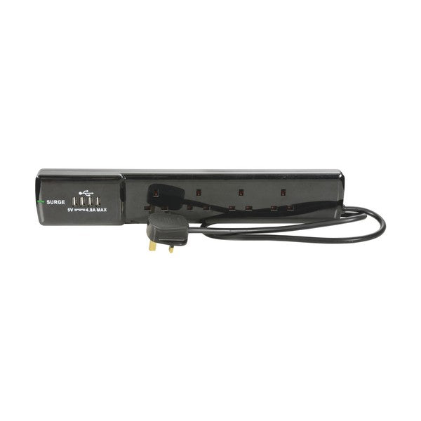 Mercury 4 Gang Extension Lead with USB Ports 2m