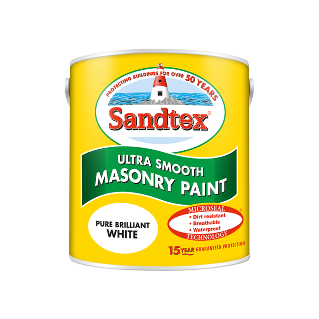 2.5L Sandtex Microseal Smooth Masonry Brilliant White